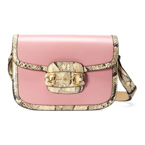GUCCI Horsebit 1955 Leather Saddle Bag, Shoulder Bag, Crossbody Bag Trumpets Women's