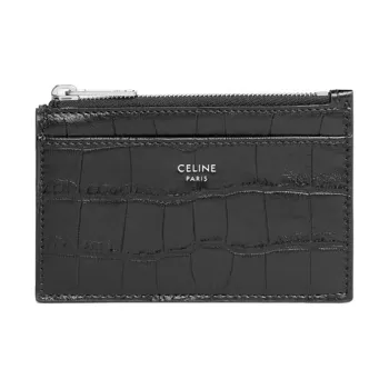CELINE Cow Leather Card Holder, Wallet Men's Black