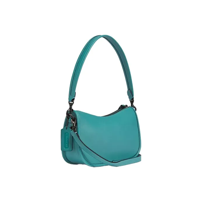COACH Leather Mahjong Bag Shoulder Bag Handbag Shoulder Bag Medium Size Women's Blue-1