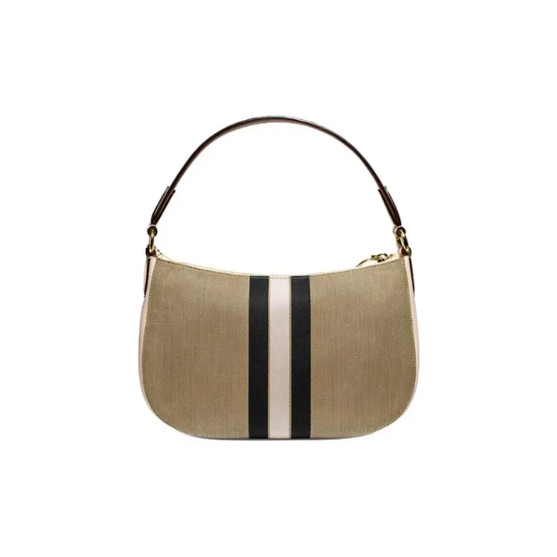 COACH Sutton Cow Leather Crossbody Bag Shoulder Bag Large Size Women's Linen Khaki-3