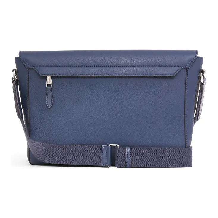 Burberry Grain Texture Leather Messenger Bag Shoulder Bag Men's Dark Blue-3