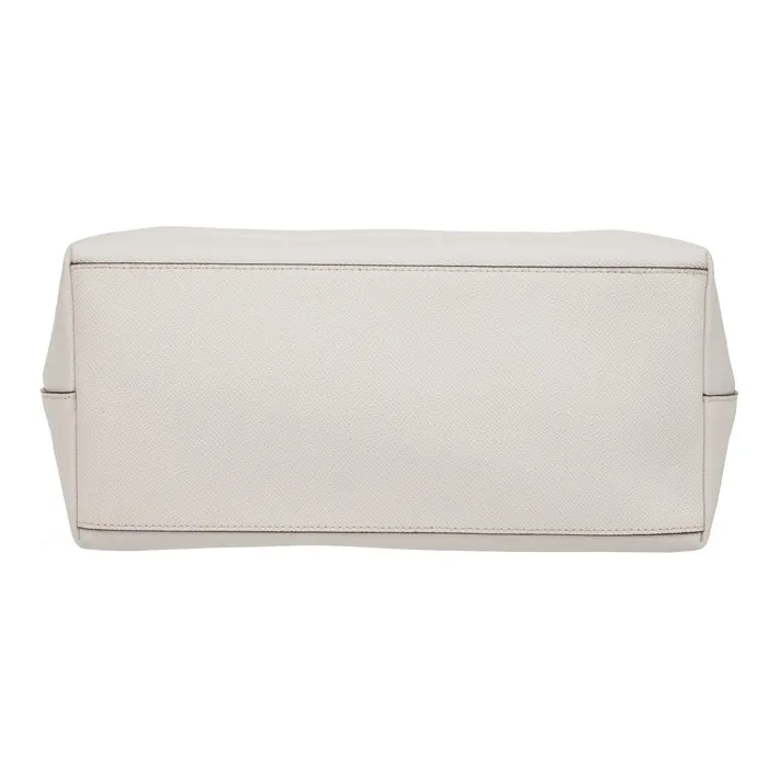 COACH City Zip Tote Canvas With Leather Tote Bag Shopping Bag Shoulder Bag Women's Pearl White-3