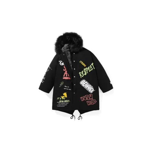 GENANX Parka Coats Unisex Black