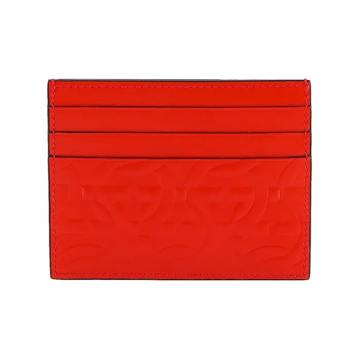 FERRAGAMO Leather Card Holder Card Holder Women's Orange-2