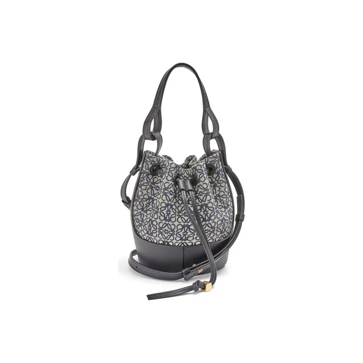 LOEWE Balloon Calfskin Canvas Balloon Bag Shoulder Bag Crossbody Bag Handbag Mini Women's Marine Blue/Black-0