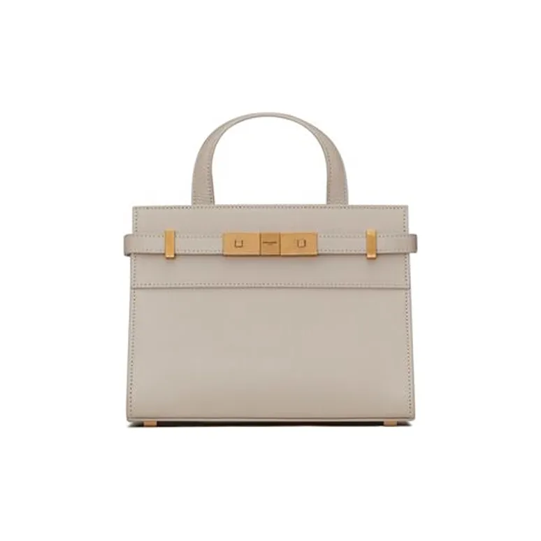 SAINT LAURENT Box Leather Shoulder Bag, Crossbody Bag, Handbag Regular Women's White-0