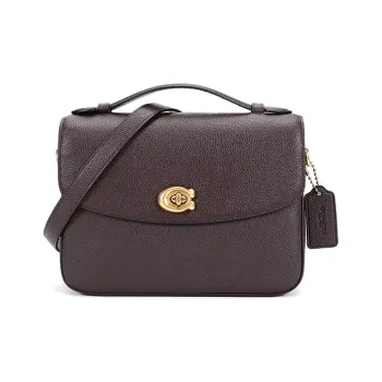 COACH Leather Messenger Bag Handbag Crossbody Bag Medium Size Women's Dark Red