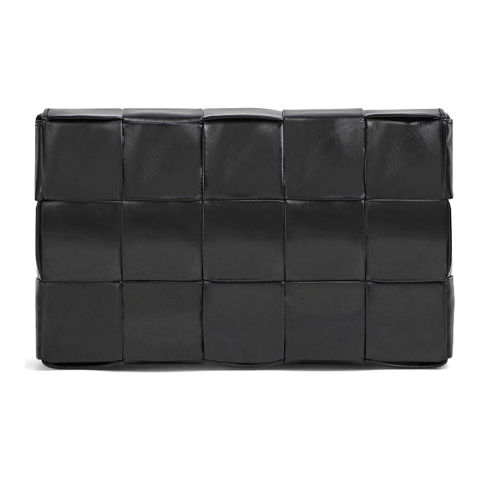 Bottega Veneta Cassette Intreccio Crossbody Bag Medium Black