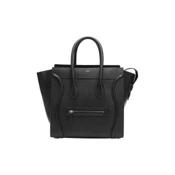 CELINE Luggage Cow Leather Smile Bag Handbag Mini Women's Black