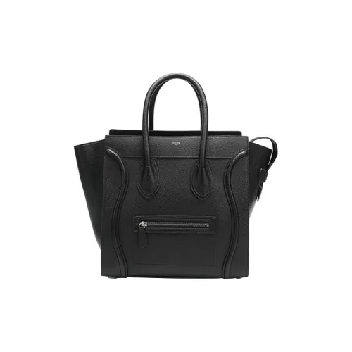 celine Camarat Luggage Cow Leather Smile Bag Handbag Mini Women's Black