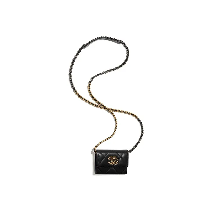 CHANEL 19Bag Goatskin Crossbody Bags Unisex Black-1