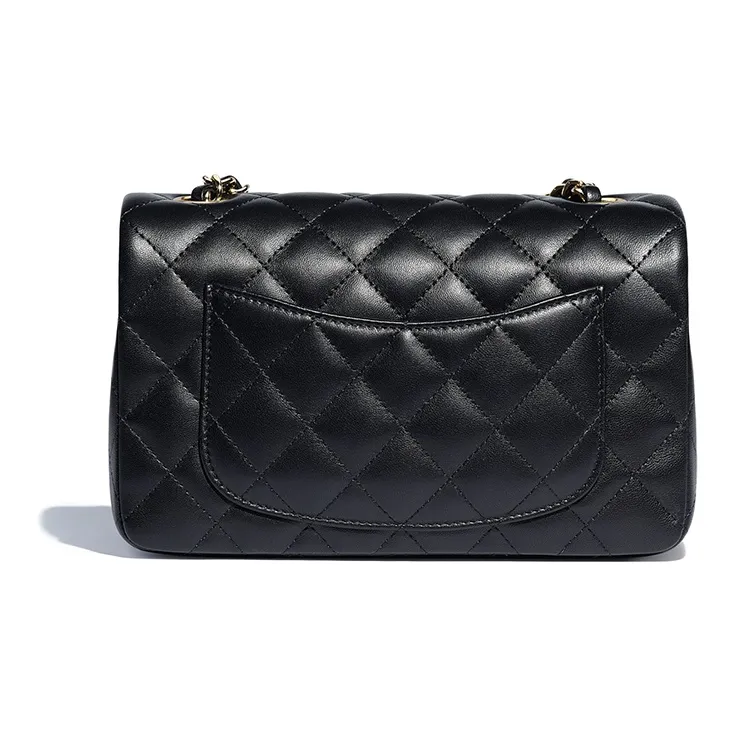 CHANEL Classic Flap CF Sheepskin Mini Square Flap Bag, Flap Bag, Shoulder Bag, Crossbody Bag Mini Women's Black-1