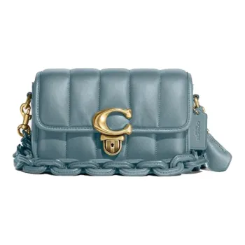 COACH Studio Sheepskin Leather Shoulder Bag Women's Sage Blue