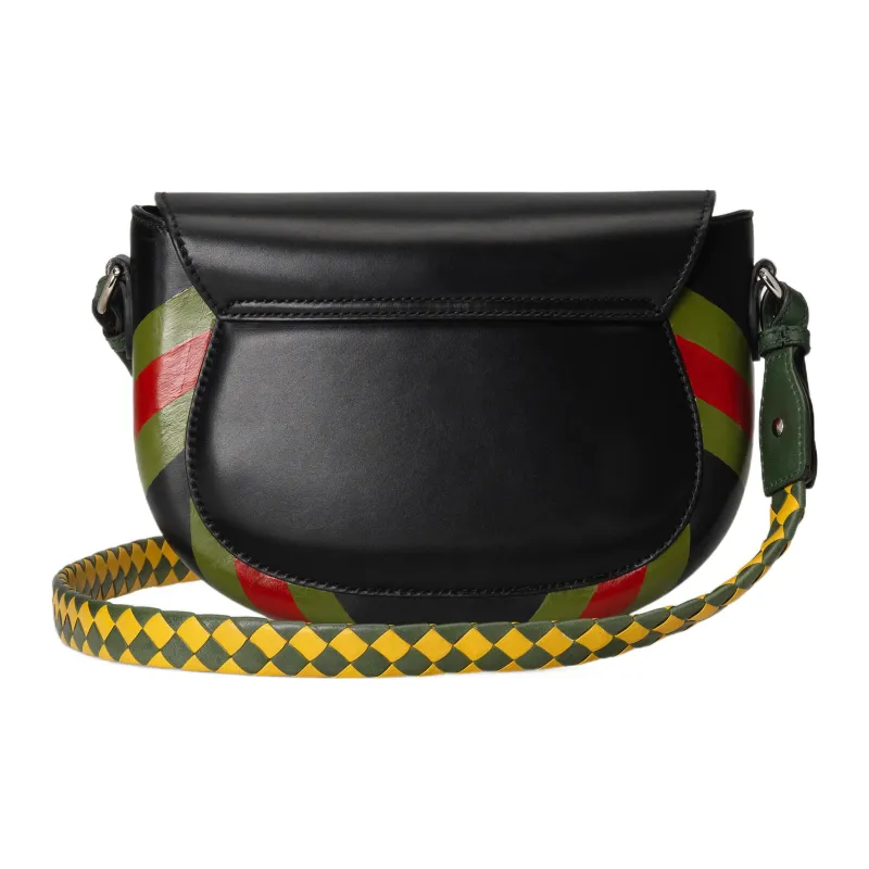 GUCCI Leather Crossbody Bag, Shoulder Bag Women's Black-6