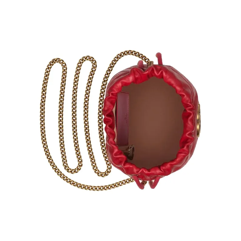 GUCCI GG Marmont Bucket Bag Mini Hibiscus Red-5