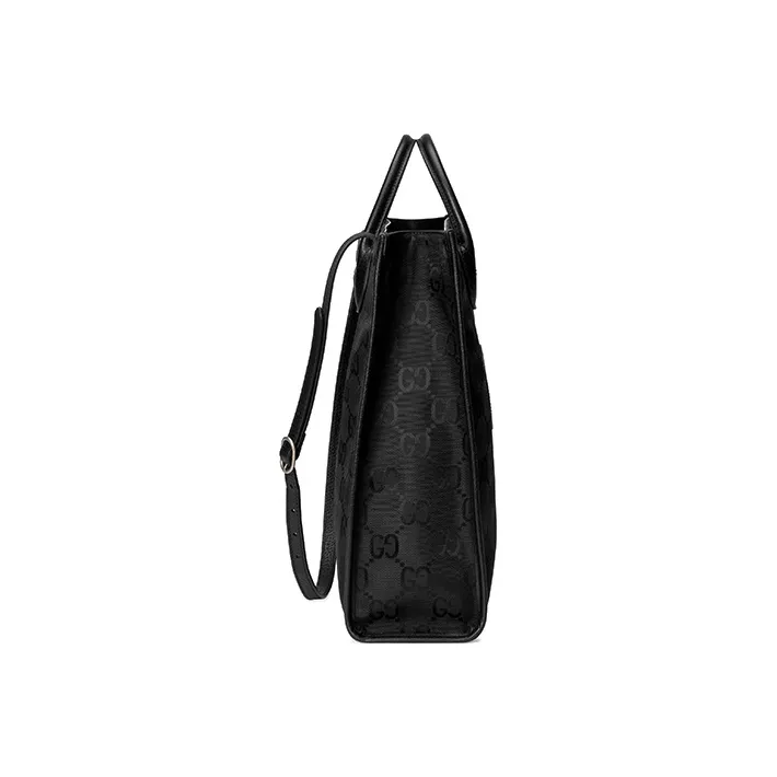 GUCCI Off The Grid Nylon And Leather Tote Bag Shopping Bag Portable Crossbody Bag Shoulder Bag Men's Black-3
