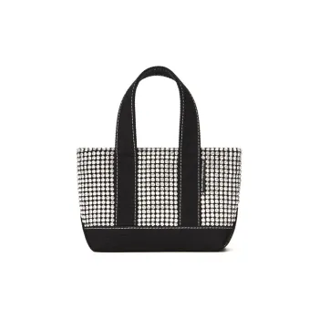 Alexander Wang Cruiser Crystal Glass Cotton Blend Tote Bag Shopping Bag Handbag Mini Women's Black/White