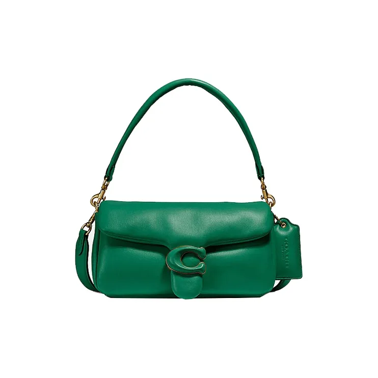 COACH Tabby Sheepskin Leather Portable Crossbody Bag, Shoulder Bag Women's Green-0