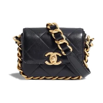CHANEL Sheepskin Camera Bag Handbag Shoulder Bag Crossbody Bag Mini Women's Black