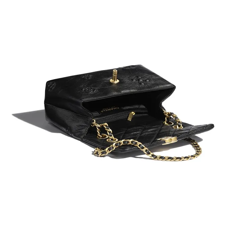 CHANEL 19Bag Smooth Cow Leather & Metal Crossbody Portable One Shoulder Backpack Trumpets Women's Black-2