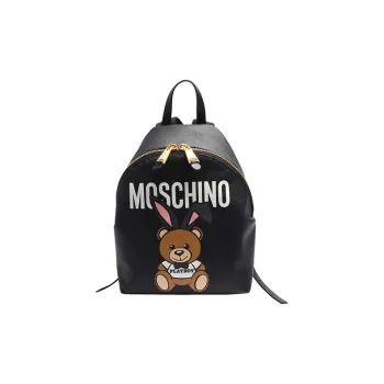 MOSCHINO Polyurethane Backpack Small Size Women's Black