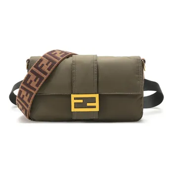 FENDI Baguette Fabric Shoulder Bag Crossbody Bag Sling Bag Fanny Pack Regular Men's Army Green