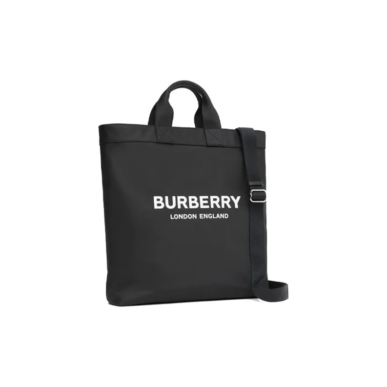 Burberry Logo Print Nylon Tote Bag Black-2