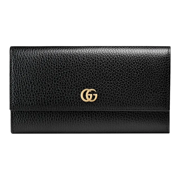 GUCCI Marmont Leather Wallet Regular Women's Black-0