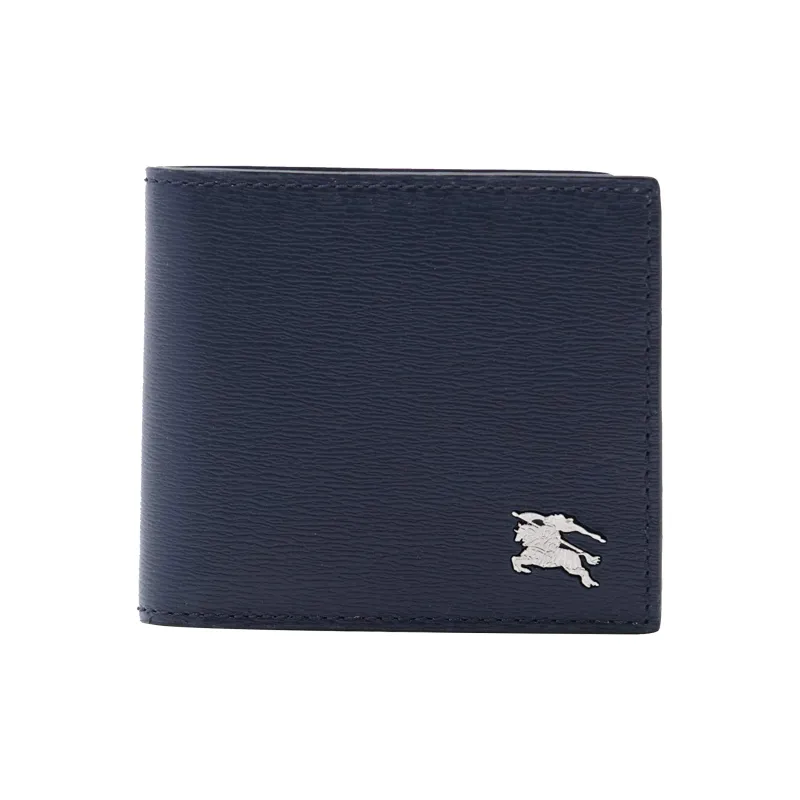 Burberry Cow Leather Business Card Holder Wallet Card Holder Unisex Dark Blue-0