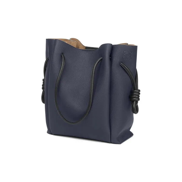 LOEWE FlamencoKnot Soft Grained Calfskin Tote Bag Shopping Bag Handbag Shoulder Bag Women's Midnight Blue-1