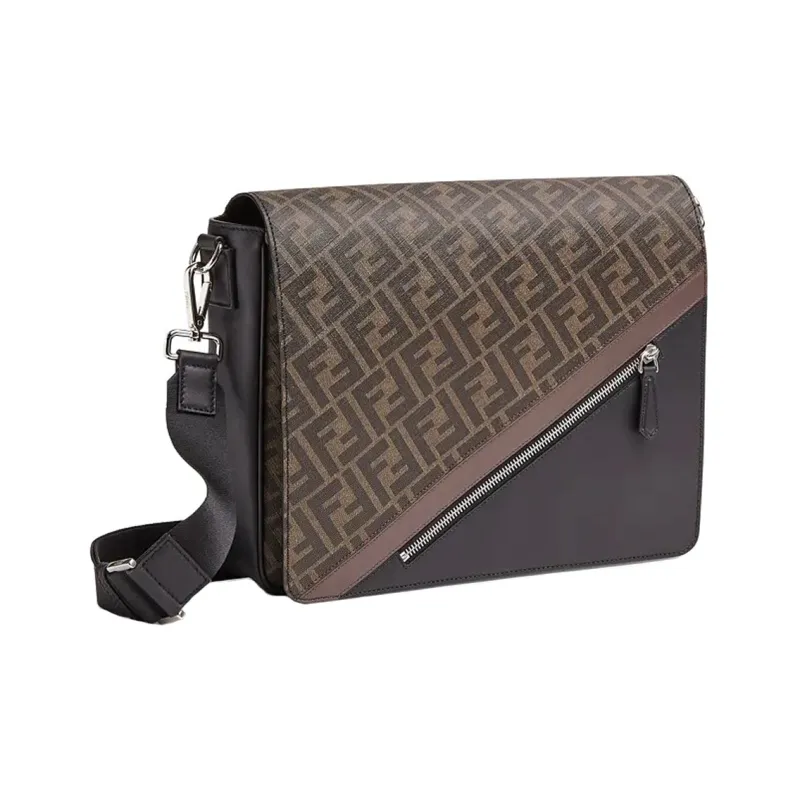 FENDI Canvas Messenger Bag, Flap Bag, Crossbody Bag, Shoulder Bag Men's-1