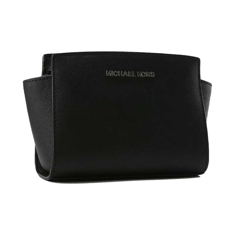 MICHAEL KORS Selma Cow Leather Shoulder Bag, Crossbody Bag Women's Black-1