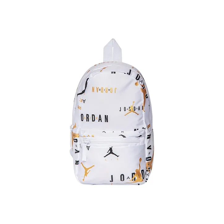 Jordan Polyester Backpack Small Size Unisex White Gold-0