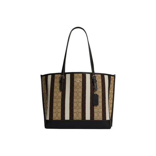 COACH Mollie Canvas With Cow Leather Tote Bag, Shopping Bag, Crossbody Handbag, Shoulder Bag Large Size Women's