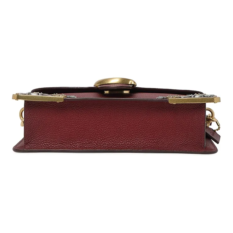 COACH Tabby Leather Crossbody Bag Shoulder Bag Women's Burgundy-4