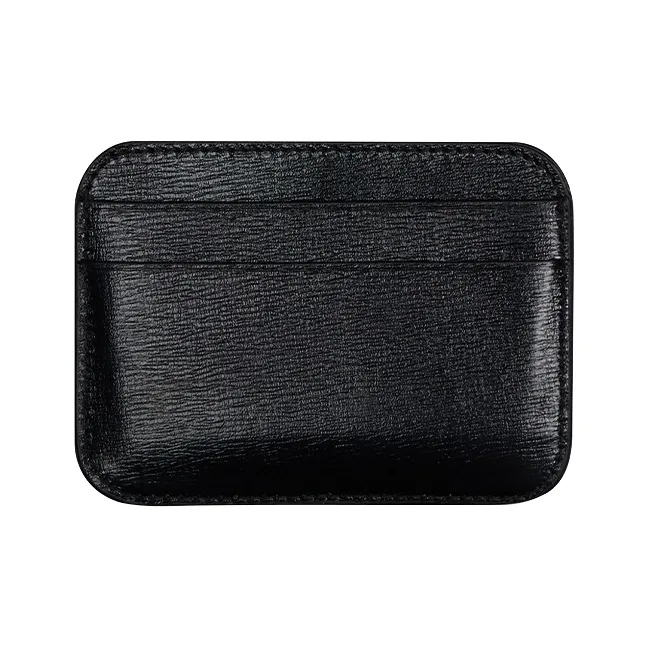 Balenciaga Gossip Cow Leather Card Clip Wallets Mini Women's Black-3