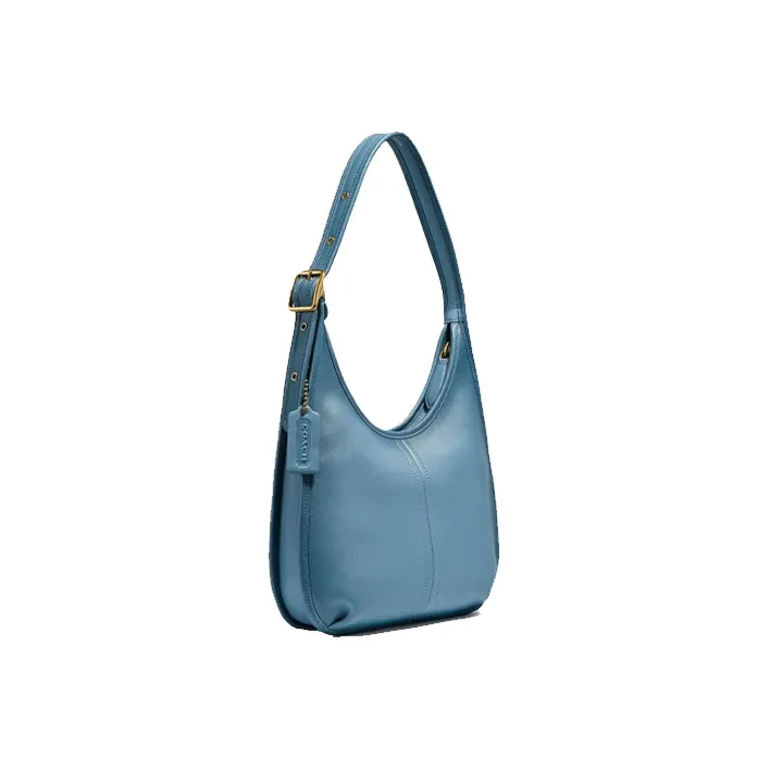 COACH Ergo Leather Hobo Bag Crescent Bag Handbag Shoulder Bag Women's Blue-1
