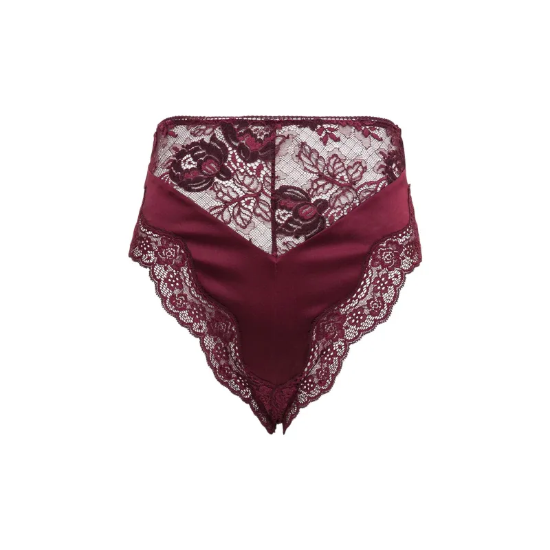 SAINT LAURENT High-Waist Lace-Detailed Briefs-0