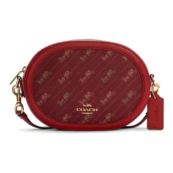 COACH Camera Canvas With Leather Camera Bag, Shoulder Bag Small Size Women's Red