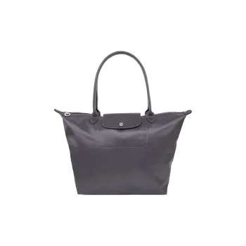 LONGCHAMP Le Pliage Néo Fabric Dumpling Bag One Shoulder Handbag Large Size Women's Gray
