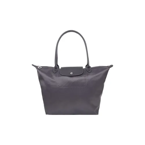 LONGCHAMP Le Pliage Néo Fabric Dumpling Bag One Shoulder Handbag Large Size Women's Gray