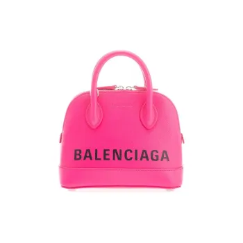 Balenciaga Ville Leather Dome Bag One Shoulder Handbag Crossbody Bag Women's Pink