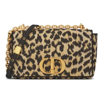 DIOR Caro Embroidery Shoulder Bag Crossbody Bag Medium Size Women's Multicolor Beige