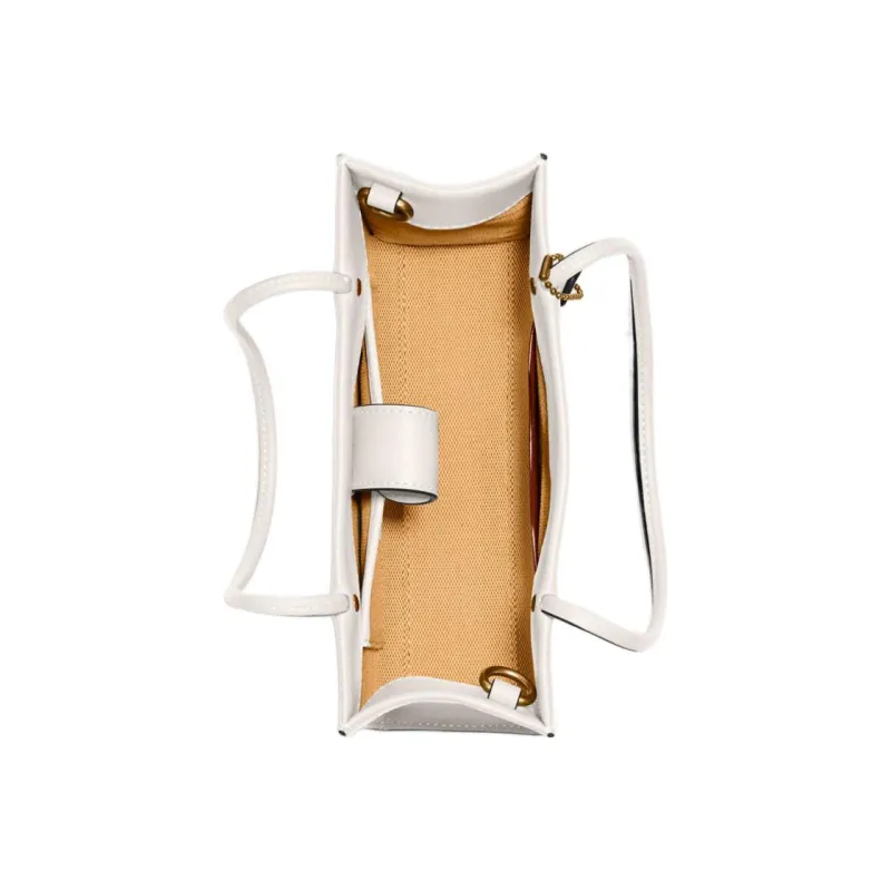 COACH Cow Leather Tote Bag, Shopping Bag, Handbag, Crossbody Bag Small Size Women's White-2