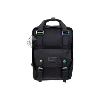 Doughnut Nylon Fabric Backpack Regular Unisex Cool Black