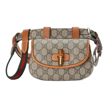 GUCCI Canvas Fanny Pack Mini Unisex Ebony/Brown
