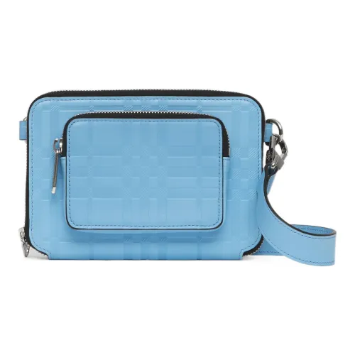 Burberry Cow Leather Shoulder Bag Crossbody Bag Clutch Men's Soft Cornflower Blue