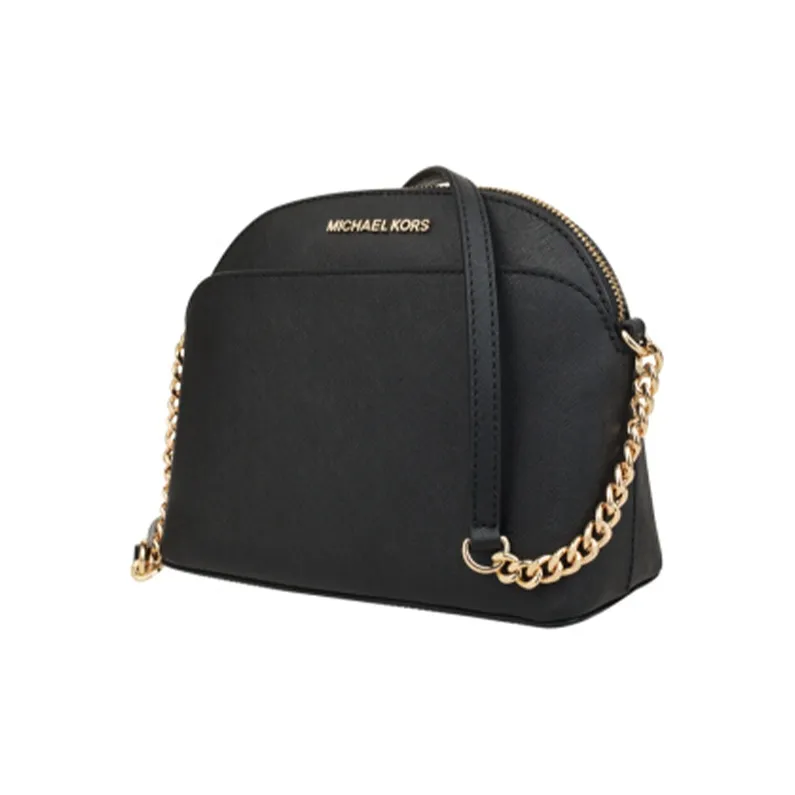 MICHAEL KORS Jet Set Cow Leather Dome Bag, Crossbody Bag, Shoulder Bag Women's Pure Black-1