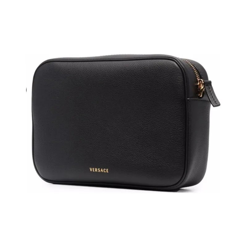 VERSACE Leather Shoulder Bag Crossbody Bag Women's Black-1