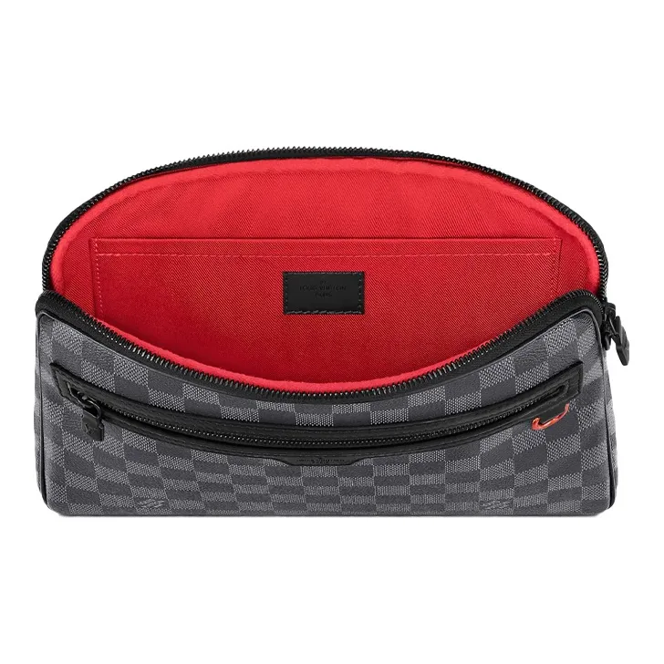 LOUIS VUITTON Canvas With Leather Wrist Bag Clutch Regular Men's Black-2